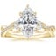 14K Yellow Gold Garland Diamond Ring, smalltop view