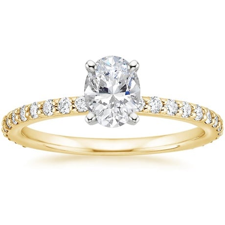 18K Yellow Gold Luxe Petite Shared Prong Diamond Bridal Set (3/4 ct. tw.)