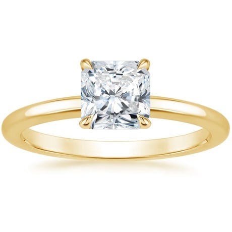 18K Yellow Gold Elodie Ring with Crescent Diamond Ring