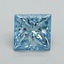 1.59 Ct. Fancy Vivid Blue Princess Lab Grown Diamond