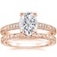 14KR Moissanite Luxe Hudson Diamond Bridal Set, smalltop view