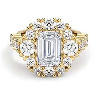 Custom Vintage-Inspired Halo Floating Diamond Ring