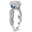Feathered Halo Diamond and Sapphire Ring, smallview