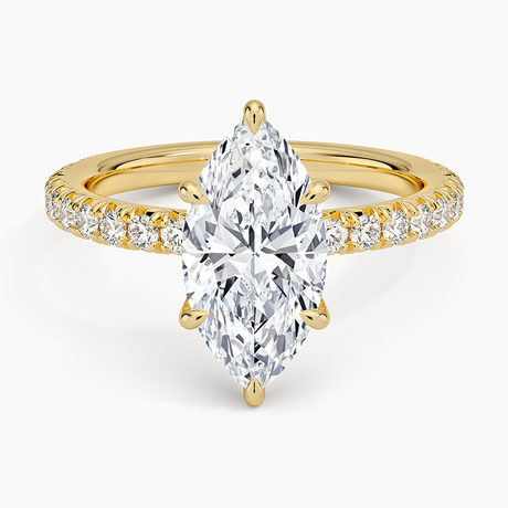 18K Yellow Gold Amelie Three-Quarter Coverage Diamond Ring