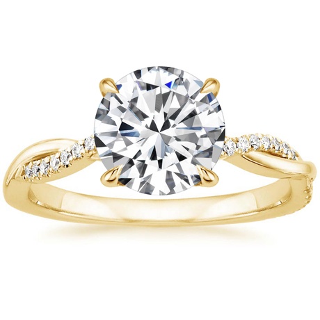 18K Yellow Gold Petite Twisted Vine Diamond Bridal Set (1/4 ct. tw.)