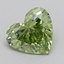 1.05 Ct. Fancy Vivid  Green Heart Lab Grown Diamond