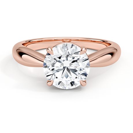 14K Rose Gold Thea Tapered Solitaire Diamond Ring