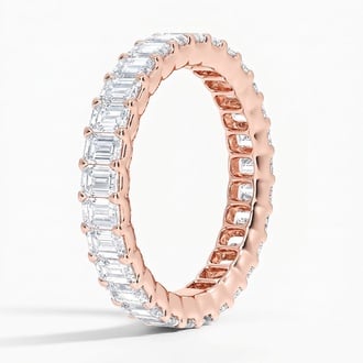 Low Profile Emerald Eternity Lab Diamond Ring (2 ct. tw.) in 14K Rose Gold