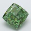 5.10 Ct. Fancy Vivid Green Cushion Lab Grown Diamond