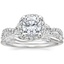 Platinum Luxe Willow Halo Diamond Ring (1/2 ct. tw.) with Winding Willow Diamond Ring (1/8 ct. tw.)