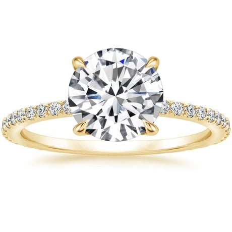 18K Yellow Gold Demi Diamond Ring with Luxe Ballad Diamond Ring