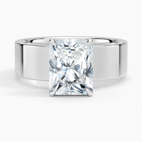 Thick Solitaire Engagement Ring