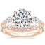 14K Rose Gold Opera Diamond Ring with Curved Versailles Diamond Ring