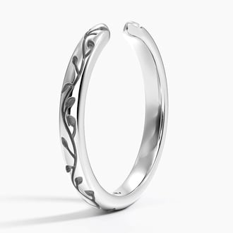 Verdure Engraved Open Ring in 18K White Gold