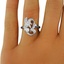 The Carissa Ring, smalltop view on a hand