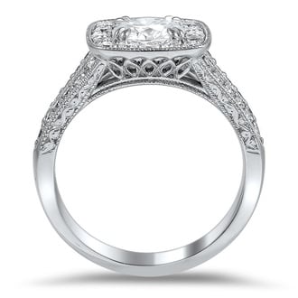 Custom Split Shank Squared Halo Ring