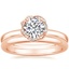 14K Rose Gold Corinna Diamond Ring with 2mm Comfort Fit Wedding Ring
