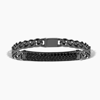 7.5 in. Black Spinel ID Bracelet