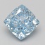 4.09 Ct. Fancy Vivid Blue Cushion Lab Grown Diamond