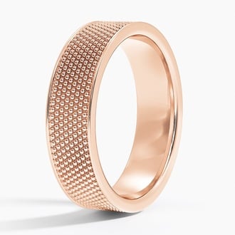 Mateo Textured 6mm Wedding Ring in 14K Rose Gold