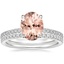 PT Morganite Petite Demi Diamond Ring with Ballad Diamond Ring, smalltop view