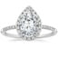 18K White Gold Cambria Halo Diamond Ring, smalltop view