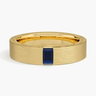 Luxe Apollo Sapphire 4.5mm Wedding Ring in 18K Yellow Gold