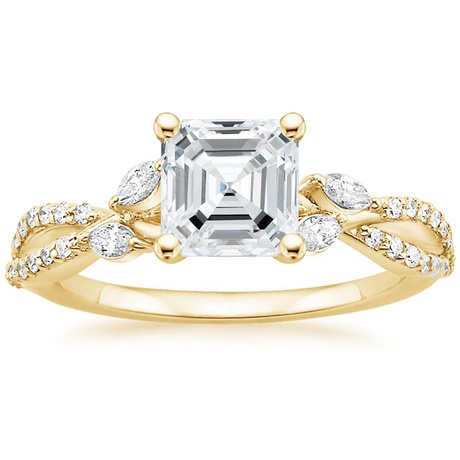18K Yellow Gold Luxe Willow Diamond Ring (1/4 ct. tw.) with Luxe Winding Willow Diamond Ring (1/4 ct. tw.)