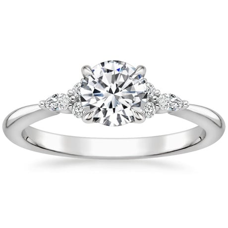 Platinum Nadia Diamond Ring with Aria Contoured Diamond Ring
