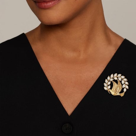 Jane Goodall Lab Diamond Peace Brooch