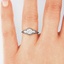 The Cadence Ring, smalltop view on a hand