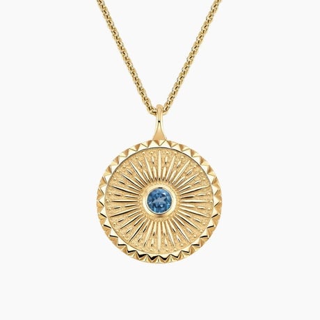 Sun London Blue Topaz Medallion Necklace