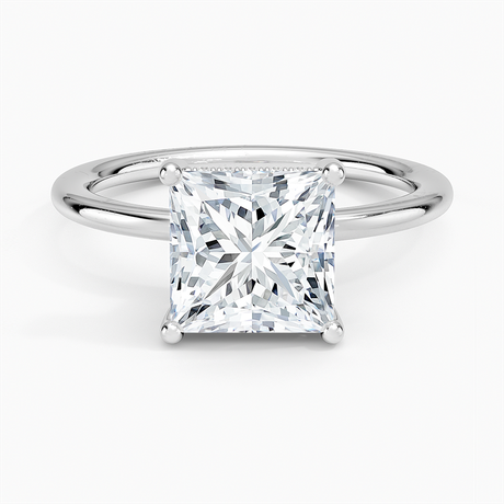 18K White Gold Gwen Perfect Fit Hidden Halo Diamond Ring