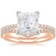 14KR Moissanite Ballad Diamond Ring (1/8 ct. tw.) with Flair Diamond Ring (1/6 ct. tw.), smalltop view