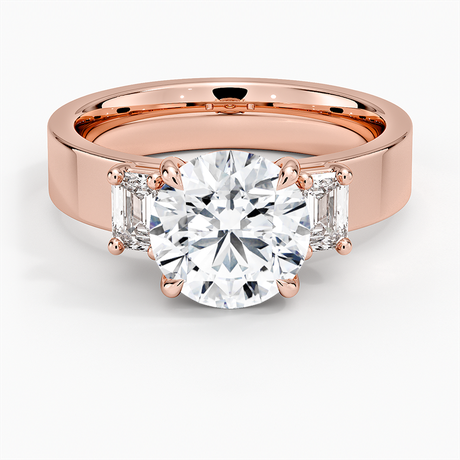 14K Rose Gold Peyton Emerald Cut Three Stone Diamond Ring (1/2 ct. tw.)