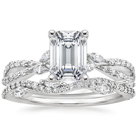 Platinum Luxe Willow Diamond Ring (1/4 ct. tw.) with Luxe Winding Willow Diamond Ring (1/4 ct. tw.)