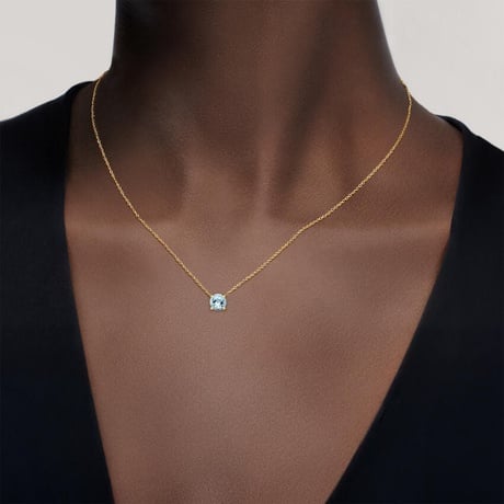 Aquamarine Solitaire Pendant