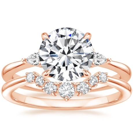 14K Rose Gold Aria Contoured Diamond Bridal Set