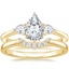 14K Yellow Gold Petite Opera Diamond Ring (1/4 ct. tw.) with Crescent Diamond Ring