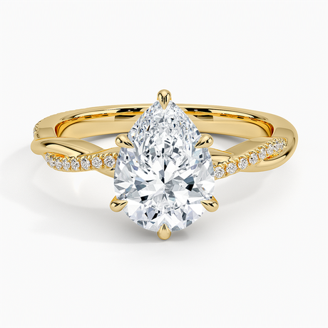 18K Yellow Gold Petite Twisted Vine Diamond Ring (1/8 ct. tw.)