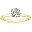 18K Yellow Gold Floral Lattice Solitaire Ring, smalltop view