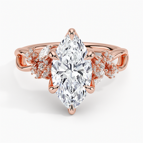 Flower Cluster Diamond Engagement Ring