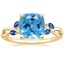 18K Yellow Gold Willow Ring With Sapphire Accents, smalltop view