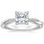 Platinum Petite Twisted Vine Hidden Halo Pavé Diamond Ring, smalltop view