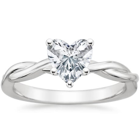 18K White Gold Twisted Vine Ring with Petite Twisted Vine Diamond Ring (1/8 ct. tw.)
