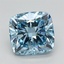 1.62 Ct. Fancy Vivid Blue Cushion Lab Grown Diamond