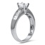 The Liora Engagement Ring, smalltop view on a hand