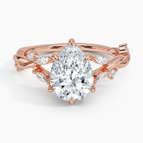 14K Rose Gold Azalea Twist Diamond Ring