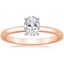 14K Rose Gold Comfort Fit 2mm Solitaire Ring, smalltop view