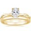 18K Yellow Gold Twisted Vine Ring with 2mm Comfort Fit Wedding Ring